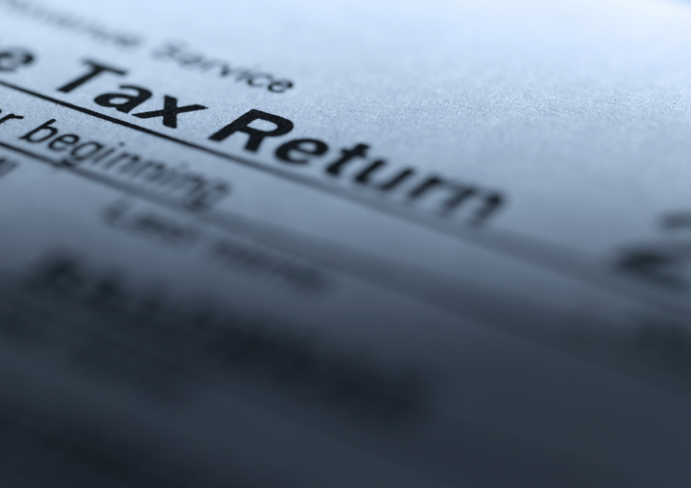 Close-up of a tax return form on a desk